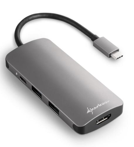 Sharkoon DUB-CMPA | Multiport Adapter | USB-C 3.2 Gen 1 | Grijs 2 Sharkoon DUB-CMPA | Multiport Adapter | USB-C 3.2 Gen 1 | Grijs - Afbeelding 2