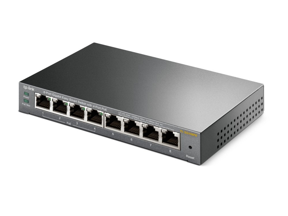 TP-Link TL-SG108PE | 8-Poorts Gigabit Easy Smart Switch | 4x PoE+ | Managed 4 TP-Link TL-SG108PE | 8-Poorts Gigabit Easy Smart Switch | 4x PoE+ | Managed - Afbeelding 4