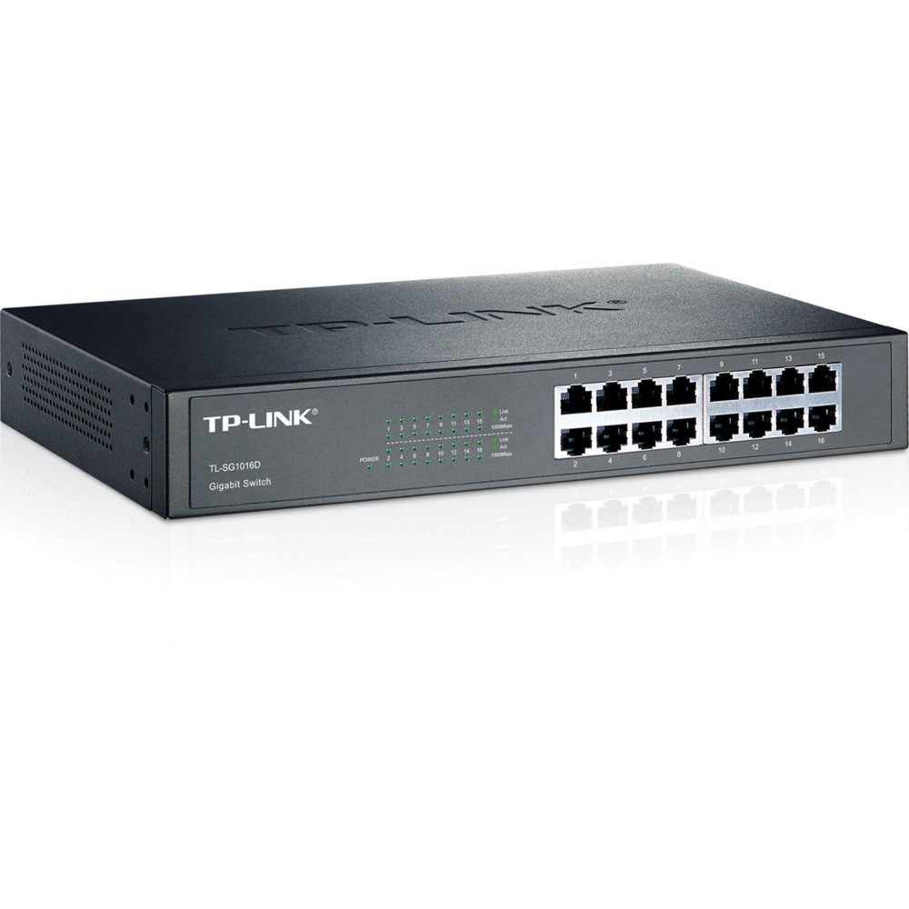 TP-LINK TL-SG1016D | Unmanaged Gigabit Ethernet Switch | 16 Poorten | Zwart 1 TP-LINK TL-SG1016D | Unmanaged Gigabit Ethernet Switch | 16 Poorten | Zwart