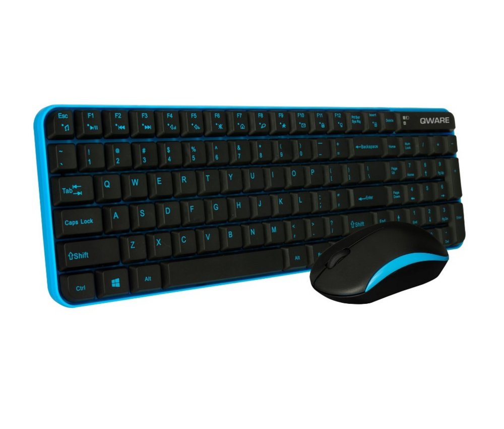 QWARE Wireless Waterford Toetsenbord + Muis Blauw 1 QWARE Wireless Waterford Toetsenbord + Muis Blauw