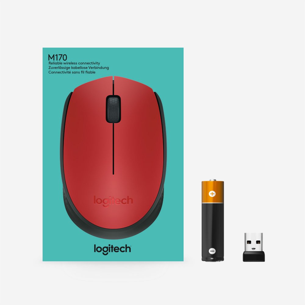 Logitech M171 | Draadloze Muis | Links- en Rechtshandig | RF | 1000 DPI | Rood/Zwart 9 Logitech M171 | Draadloze Muis | Links- en Rechtshandig | RF | 1000 DPI | Rood/Zwart - Afbeelding 9