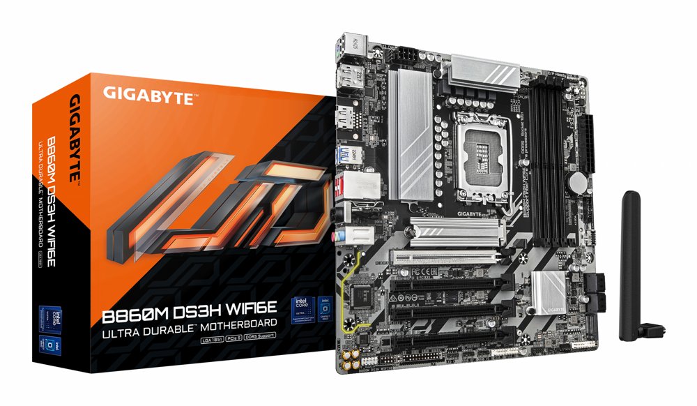 Gigabyte B860M DS3H WIFI6E | Socket LGA 1851 (V1) | Intel B860 | 4xDDR5 | Micro ATX | Moederbord 1 Gigabyte B860M DS3H WIFI6E | Socket LGA 1851 (V1) | Intel B860 | 4xDDR5 | Micro ATX | Moederbord