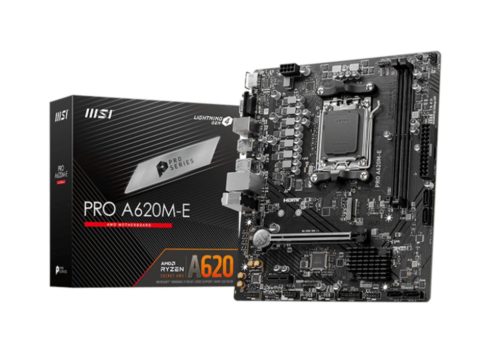 MSI PRO A620M-E | Socket AM5 | AMD A620 | 2xDDR5 | Micro-ATX | Moederbord 1 MSI PRO A620M-E | Socket AM5 | AMD A620 | 2xDDR5 | Micro-ATX | Moederbord