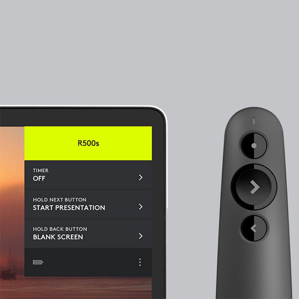 Logitech R500 | Draadloze Presenter | Bluetooth/RF | Grafiet | 20 m Bereik | Rood Laser 5 Logitech R500 | Draadloze Presenter | Bluetooth/RF | Grafiet | 20 m Bereik | Rood Laser - Afbeelding 5