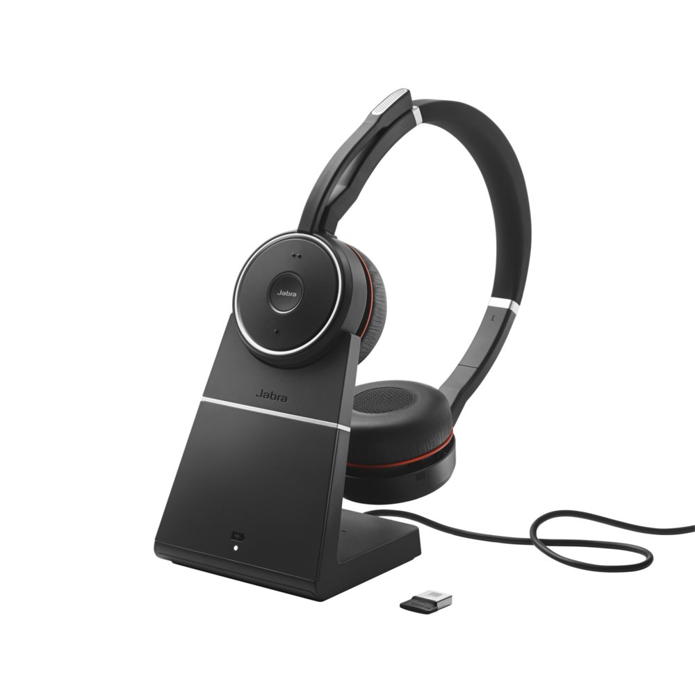 Jabra Evolve 75 | Draadloze On-ear Headset met ANC | USB Receiver | Oplaadstation | Zwart 1 Jabra Evolve 75 | Draadloze On-ear Headset met ANC | USB Receiver | Oplaadstation | Zwart