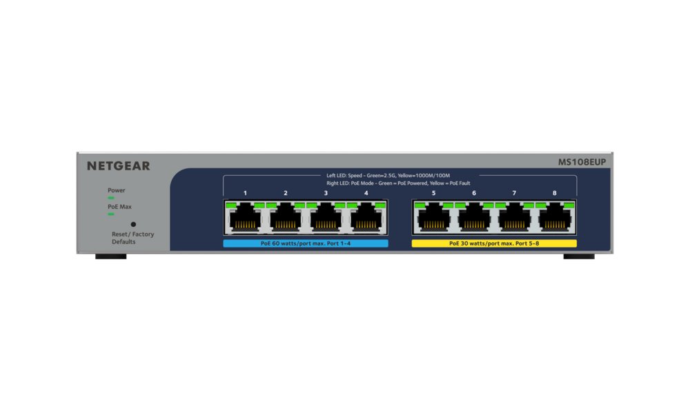 NETGEAR Ultra60 PoE++ Plus Switch | 8 Poorten | Multi-Gigabit (2.5G) Ethernet 1 NETGEAR Ultra60 PoE++ Plus Switch | 8 Poorten | Multi-Gigabit (2.5G) Ethernet