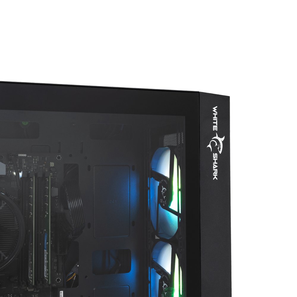 White Shark WARHEAD | Midi Tower Case | Inclusief 4 RGB Fans | Zwart 4 White Shark WARHEAD | Midi Tower Case | Inclusief 4 RGB Fans | Zwart - Afbeelding 4