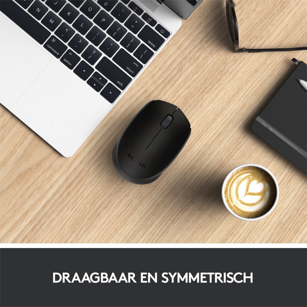 Logitech M171 | Draadloze Muis | Links- en Rechtshandig | RF | 1000 DPI | Zwart 4 Logitech M171 | Draadloze Muis | Links- en Rechtshandig | RF | 1000 DPI | Zwart - Afbeelding 4