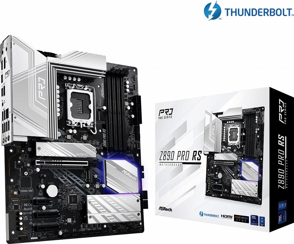 Asrock Z890 Pro RS | Socket LGA 1851 | Intel Z890 | 4xDDR5 | ATX | Moederbord 1 Asrock Z890 Pro RS | Socket LGA 1851 | Intel Z890 | 4xDDR5 | ATX | Moederbord