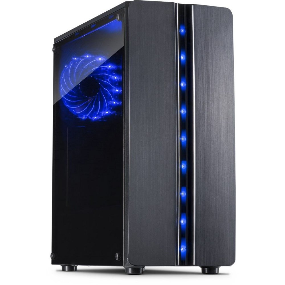 Inter-Tech Thunder Blue Light | Midi Tower Case | Zwart 1 Inter-Tech Thunder Blue Light | Midi Tower Case | Zwart
