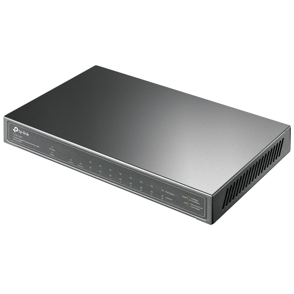 TP-Link TL-SG1210P | Unmanaged Switch | 10 Poorten | Gigabit Ethernet (10/100/1000 Mbps) | PoE | Grijs 4 TP-Link TL-SG1210P | Unmanaged Switch | 10 Poorten | Gigabit Ethernet (10/100/1000 Mbps) | PoE | Grijs - Afbeelding 4