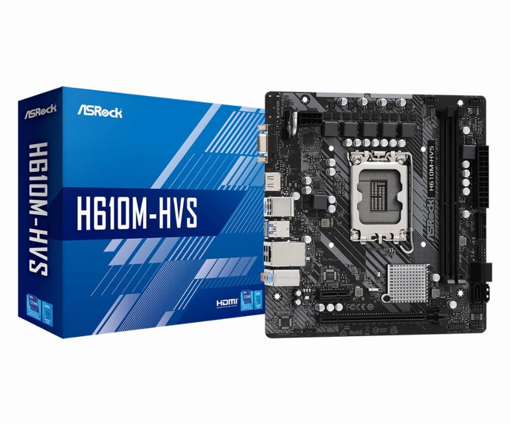 Asrock H610M-HVS Intel H610 | Socket LGA 1700 | Intel H610 | 2xDDR4 | Micro-ATX | Moederbord 1 Asrock H610M-HVS Intel H610 | Socket LGA 1700 | Intel H610 | 2xDDR4 | Micro-ATX | Moederbord