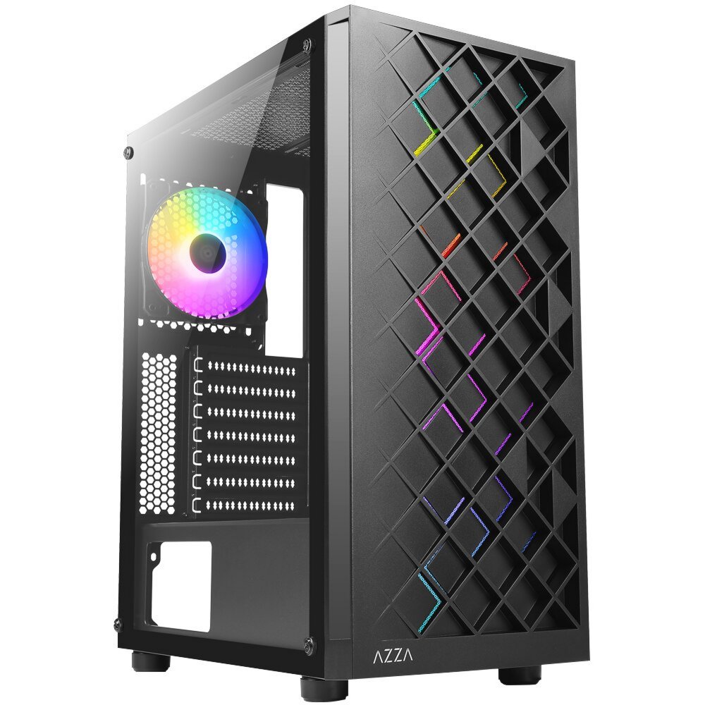 Azza Spectra RGB | Midi Tower Case | Zwart 1 Azza Spectra RGB | Midi Tower Case | Zwart