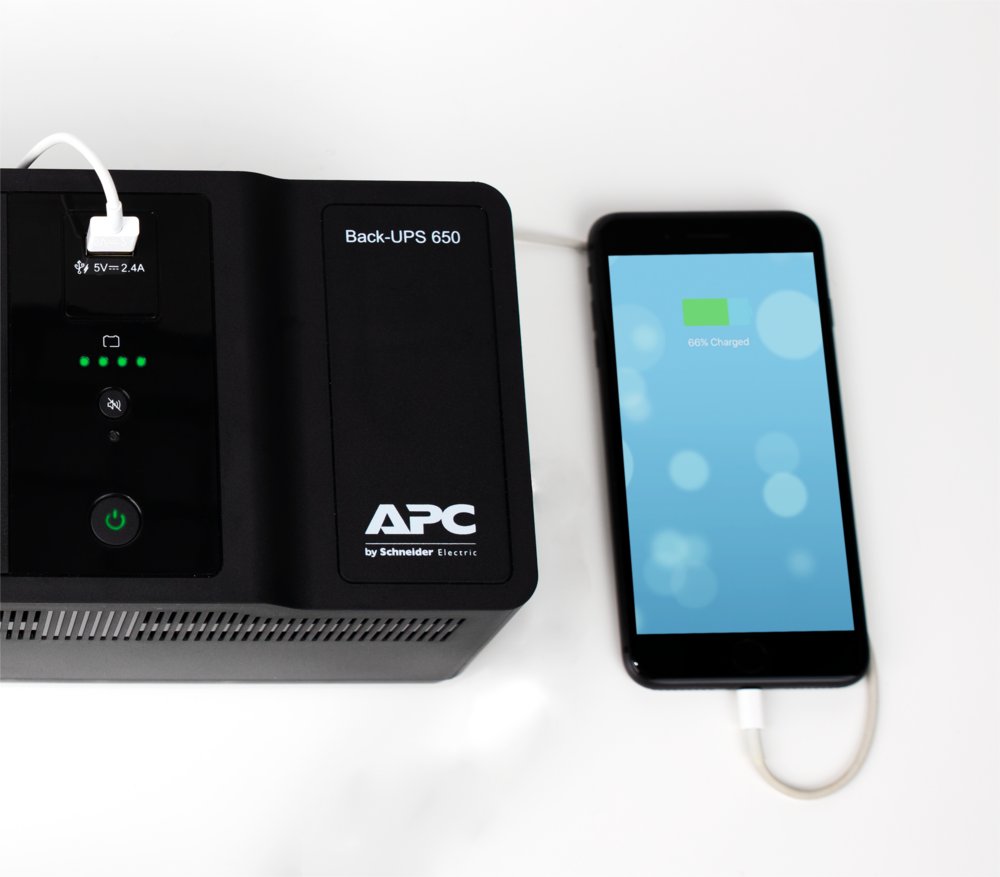 APC Back-UPS BE650G2-GR | 650 VA / 400 W | 8x Schuko Stopcontacten | 1x USB-A Oplaadpoort | LED-statusindicator | Vervangbare Batterij | Compacte Tower UPS 6 APC Back-UPS BE650G2-GR | 650 VA / 400 W | 8x Schuko Stopcontacten | 1x USB-A Oplaadpoort | LED-statusindicator | Vervangbare Batterij | Compacte Tower UPS - Afbeelding 6