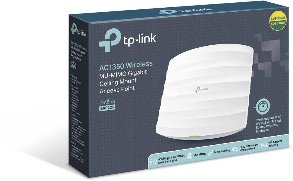 TP-Link EAP225 | WiFi 5 Access Point | 1750 Mbit/s | PoE (met Injector) | Inclusief Montagebeugel 2 TP-Link EAP225 | WiFi 5 Access Point | 1750 Mbit/s | PoE (met Injector) | Inclusief Montagebeugel - Afbeelding 2
