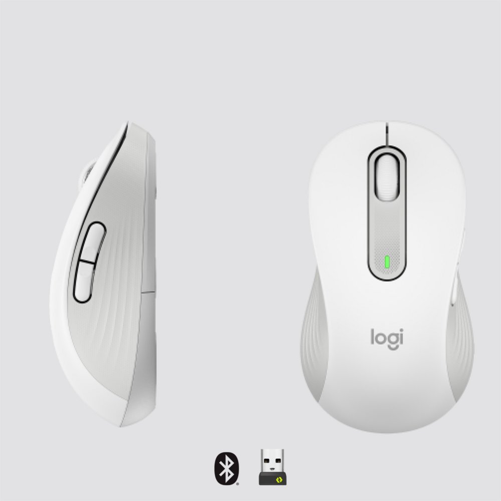 Logitech Signature M650 | Draadloze Muis | Linkshandig | RF + Bluetooth | 2000 DPI | Wit 6 Logitech Signature M650 | Draadloze Muis | Linkshandig | RF + Bluetooth | 2000 DPI | Wit - Afbeelding 6