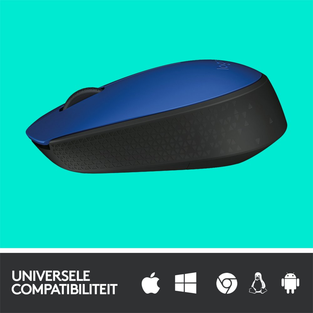 Logitech M171 | Draadloze Muis | Links- en Rechtshandig | RF | 1000 DPI | Zwart/Blauw 5 Logitech M171 | Draadloze Muis | Links- en Rechtshandig | RF | 1000 DPI | Zwart/Blauw - Afbeelding 5