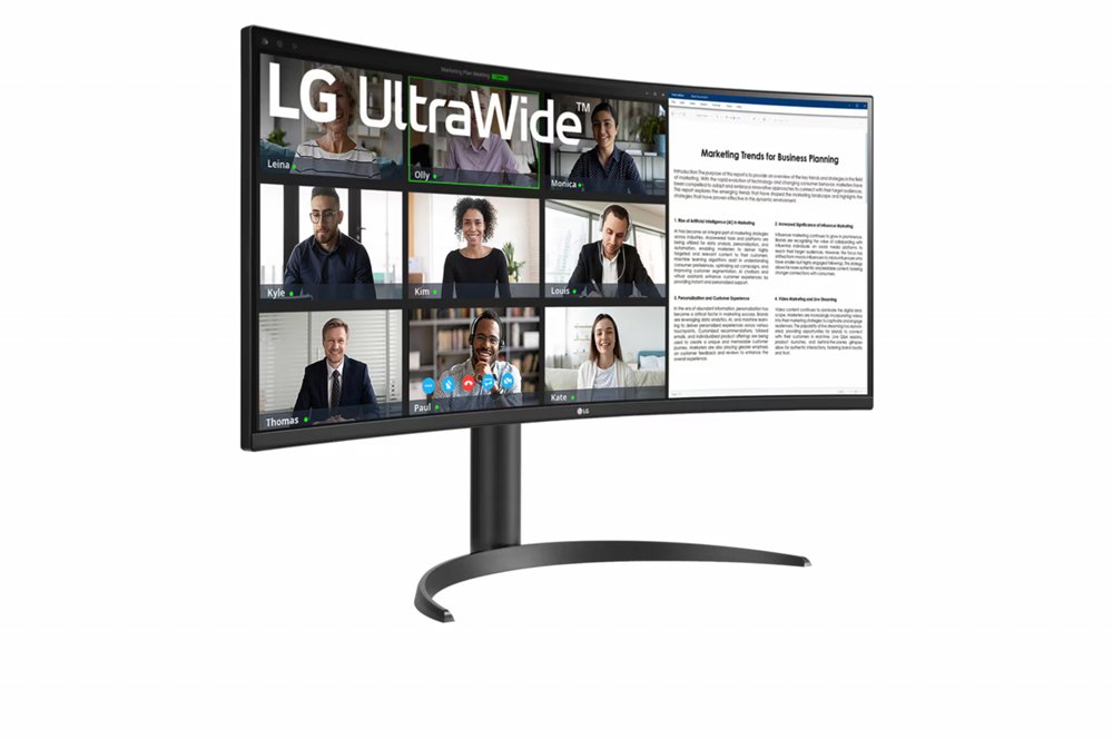 LG 34WR55QK-B | 34" Curved Ultrawide | 3440 x 1440 | Wide Quad HD | Zwart | Power Delivery | USB hub 4 LG 34WR55QK-B | 34" Curved Ultrawide | 3440 x 1440 | Wide Quad HD | Zwart | Power Delivery | USB hub - Afbeelding 4