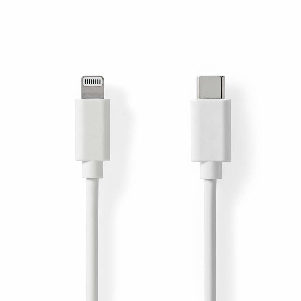 Nedis CCGL39650WT10 | Lightning-naar-USB-C kabel | 1 m | Lightning Male naar USB-C Male | Opladen en synchroniseren | Wit 1 Nedis CCGL39650WT10 | Lightning-naar-USB-C kabel | 1 m | Lightning Male naar USB-C Male | Opladen en synchroniseren | Wit