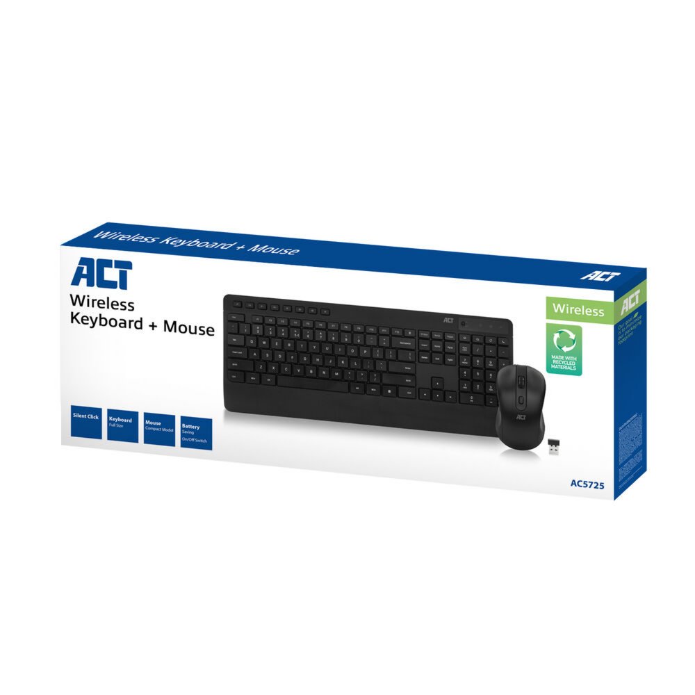 ACT AC5725 | Draadloze Muis en Toetsenbordcombo | QWERTY 2 ACT AC5725 | Draadloze Muis en Toetsenbordcombo | QWERTY - Afbeelding 2