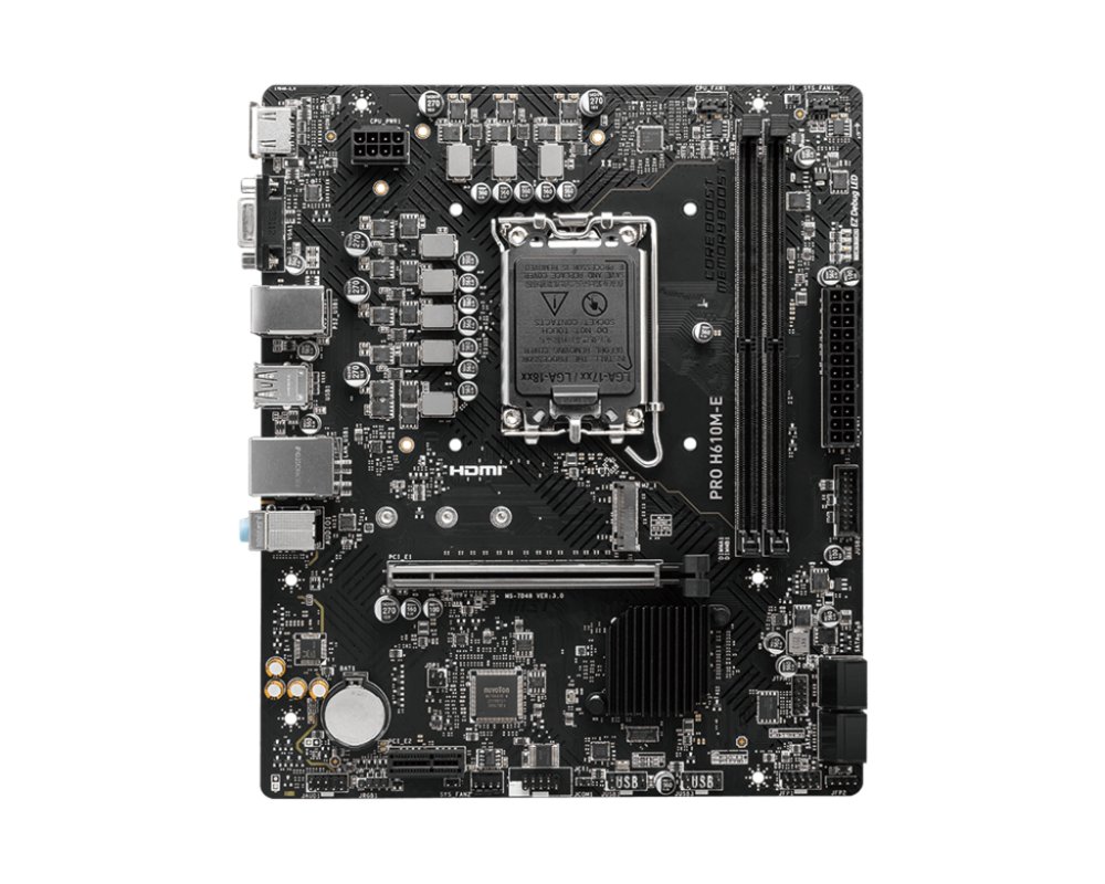 MSI PRO H610M-E | Socket LGA 1700 | Intel H610 | 2xDDR5 | Micro-ATX | Moederbord 2 MSI PRO H610M-E | Socket LGA 1700 | Intel H610 | 2xDDR5 | Micro-ATX | Moederbord - Afbeelding 2