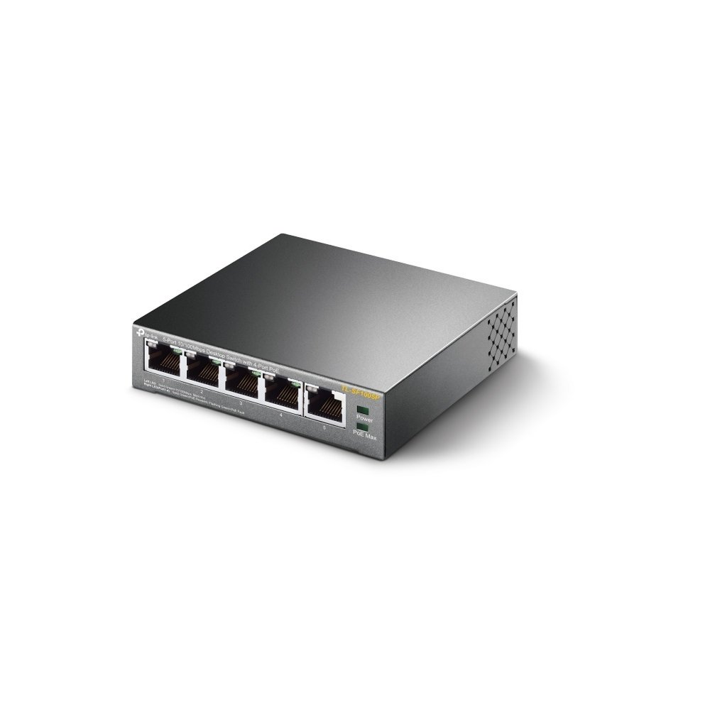 TP-Link TL-SF1005P | Unmanaged Switch | 5 Poorten | Fast Ethernet (10/100 Mbps) | PoE | Zwart 4 TP-Link TL-SF1005P | Unmanaged Switch | 5 Poorten | Fast Ethernet (10/100 Mbps) | PoE | Zwart - Afbeelding 4