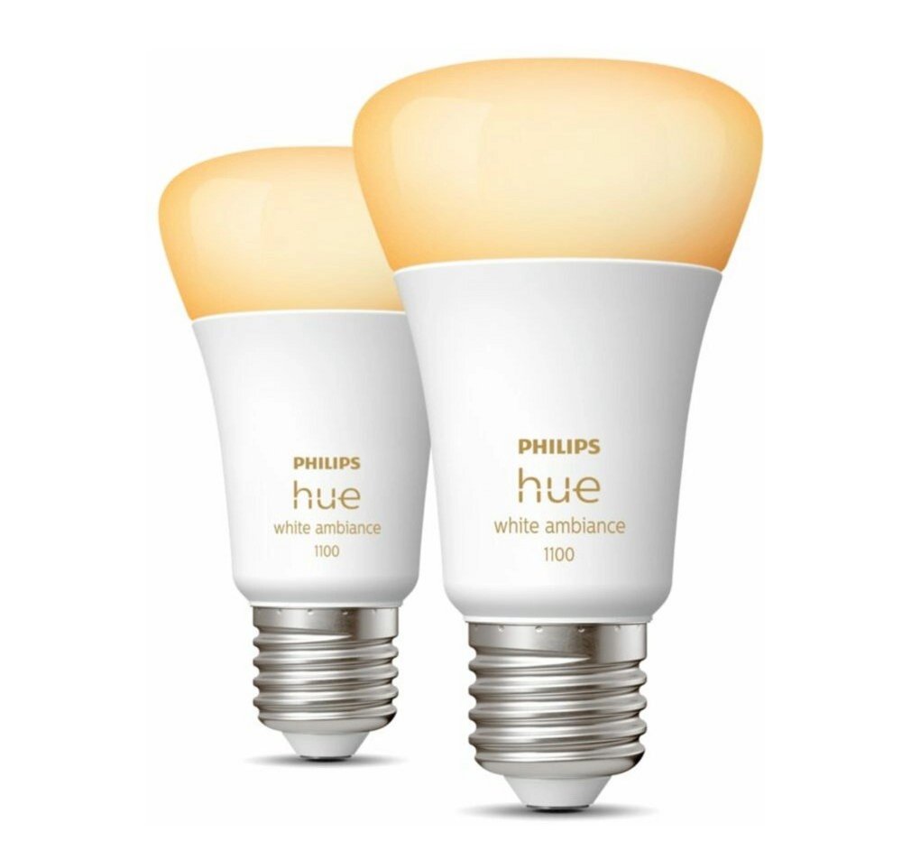 Philips Hue White Ambiance | 8W A60 LED-lamp | E27 fitting | 2-pack | EU | Dimbaar | Bluetooth & Zigbee 1 Philips Hue White Ambiance | 8W A60 LED-lamp | E27 fitting | 2-pack | EU | Dimbaar | Bluetooth & Zigbee