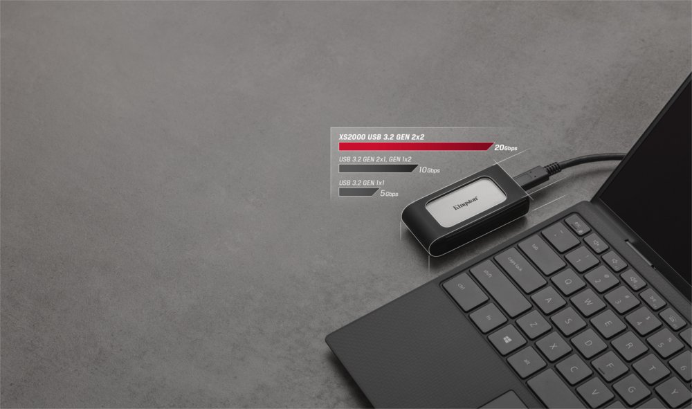 Kingston XS2000 | Externe SSD | 2000GB | USB 3.2 Gen 2x2 | Compact & Snel | Zilver/Zwart 10 Kingston XS2000 | Externe SSD | 2000GB | USB 3.2 Gen 2x2 | Compact & Snel | Zilver/Zwart - Afbeelding 10