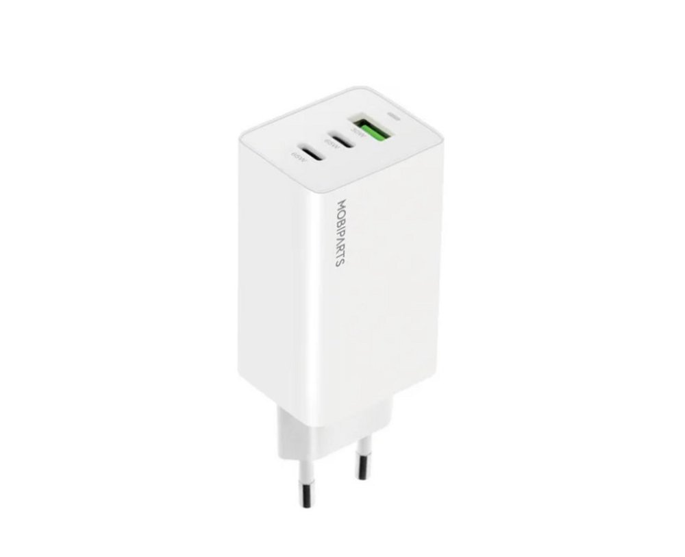 Mobiparts GaN Wall Charger | 2x USB-C & 3.0 USB-A QC 65W | Wit 1 Mobiparts GaN Wall Charger | 2x USB-C & 3.0 USB-A QC 65W | Wit