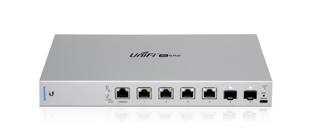 Ubiquiti UniFi US-XG-6POE | Managed Switch | 6 Poorten | 10G Ethernet (100/1000/10000) | Power over Ethernet (PoE) | 1U | Grijs 1 Ubiquiti UniFi US-XG-6POE | Managed Switch | 6 Poorten | 10G Ethernet (100/1000/10000) | Power over Ethernet (PoE) | 1U | Grijs