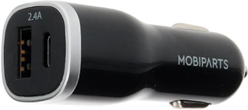 Mobiparts Car Charger | Dual USB-A & USB-C Autolader 12W | Zwart 2 Mobiparts Car Charger | Dual USB-A & USB-C Autolader 12W | Zwart - Afbeelding 2