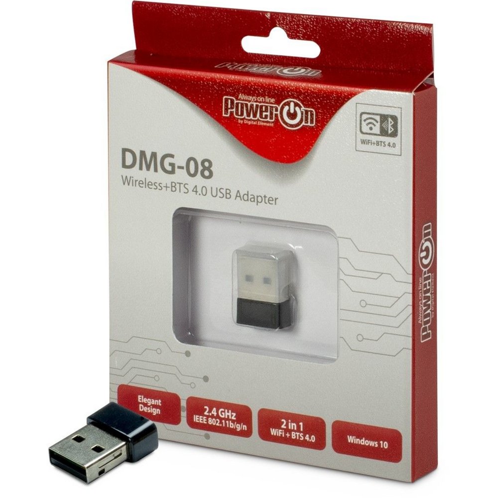 Inter-Tech DMG-08 | Wi-Fi 4 & Bluetooth 4.0 USB Adapter | 150 Mbps | 2,4 GHz | USB 2.0 | Zwart 1 Inter-Tech DMG-08 | Wi-Fi 4 & Bluetooth 4.0 USB Adapter | 150 Mbps | 2