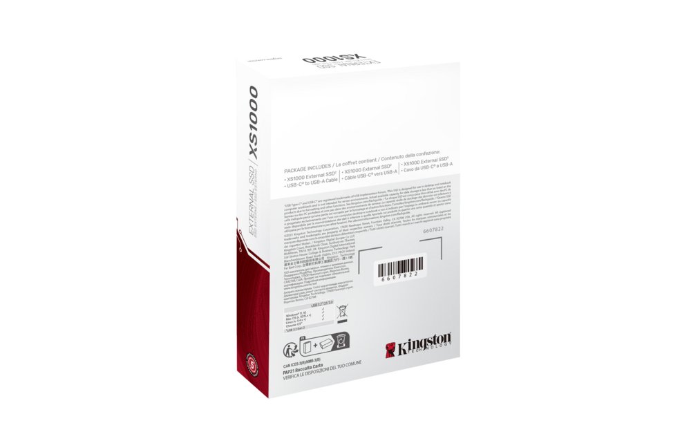 Kingston XS1000 | Externe SSD | 1TB | USB 3.2 Gen 2 | Compact & Draagbaar 4 Kingston XS1000 | Externe SSD | 1TB | USB 3.2 Gen 2 | Compact & Draagbaar - Afbeelding 4