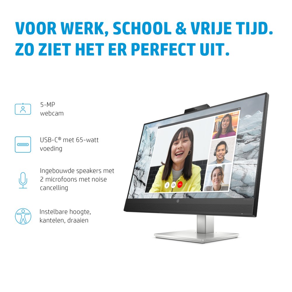 HP E34m G4 34" | 3440x1440 VA | 75Hz | Curved | USB-C | Webcam, Speakers, Microphone | Conference Monitor | Ergonomic Adjustments 15 HP E34m G4 34" | 3440x1440 VA | 75Hz | Curved | USB-C | Webcam, Speakers, Microphone | Conference Monitor | Ergonomic Adjustments - Afbeelding 15