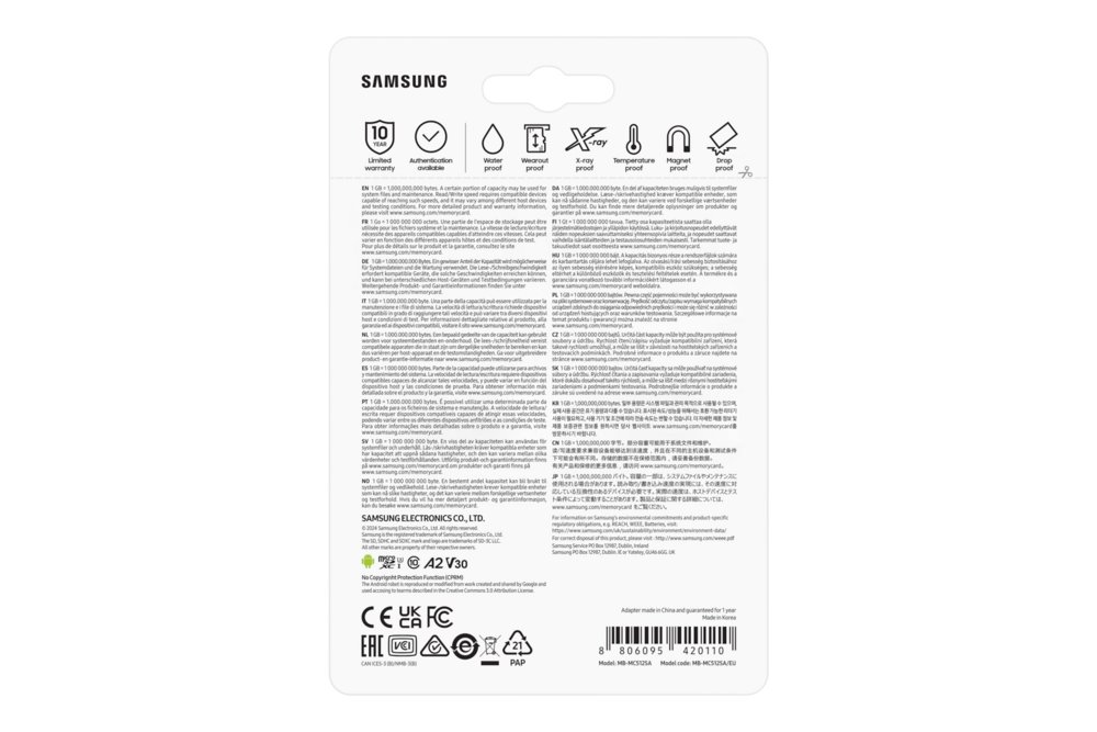Samsung EVO Plus | MicroSDXC | 512GB | Class 10 | UHS-I U3 | V30 | A2 | Tot 160MB/s | Inclusief adapter 10 Samsung EVO Plus | MicroSDXC | 512GB | Class 10 | UHS-I U3 | V30 | A2 | Tot 160MB/s | Inclusief adapter - Afbeelding 10