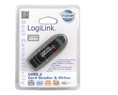 LogiLink USB 2.0 Geheugenkaartlezer | Externe Stick | SD/MMC | Zwart 3 LogiLink USB 2.0 Geheugenkaartlezer | Externe Stick | SD/MMC | Zwart - Afbeelding 3