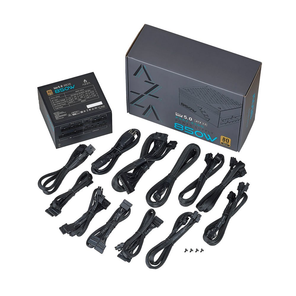 AZZA PSAZ-850G | 850W Gold ATX 3.0 PSU | Modulair | Power Supply | Voeding 5 AZZA PSAZ-850G | 850W Gold ATX 3.0 PSU | Modulair | Power Supply | Voeding - Afbeelding 5
