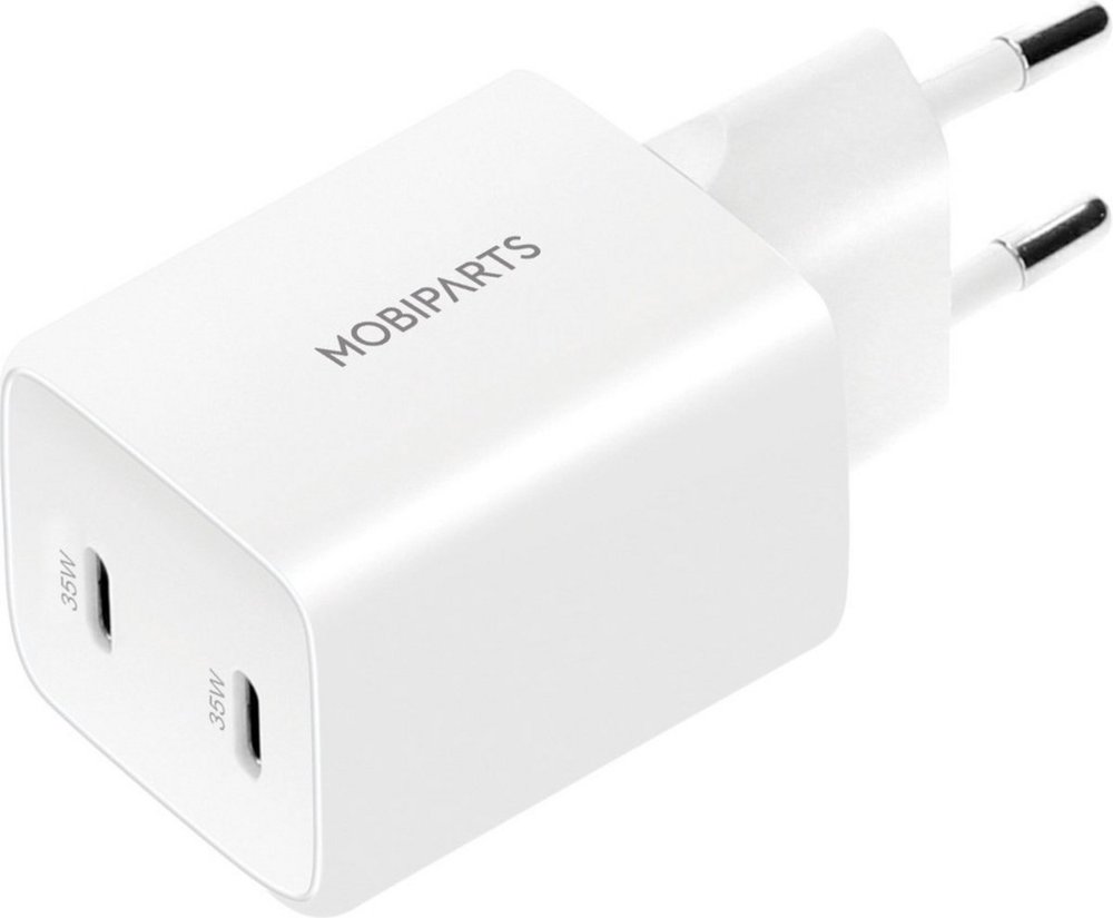 Mobiparts GaN Wall Charger | Dual USB-C Oplader 35W | Wit 2 Mobiparts GaN Wall Charger | Dual USB-C Oplader 35W | Wit - Afbeelding 2