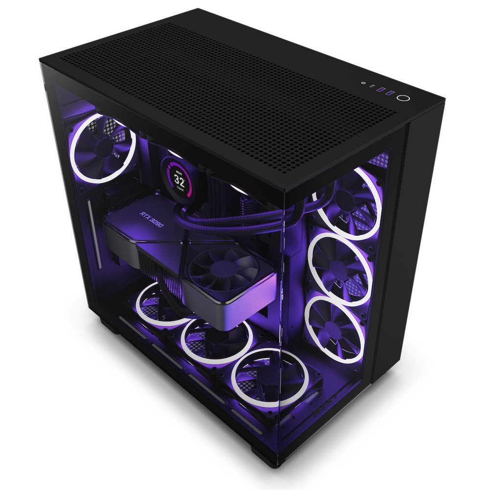 NZXT H9 Flow | Midi Tower Case | Zwart 1 NZXT H9 Flow | Midi Tower Case | Zwart