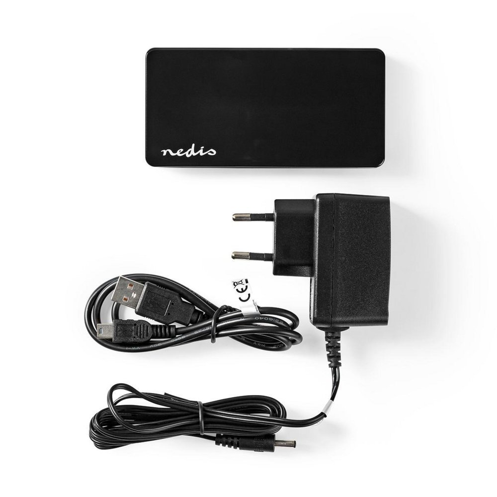 Nedis UHUBU2730BK | Interface Hub USB 2.0 | 7 poorten | Inclusief Adapter | Zwart 6 Nedis UHUBU2730BK | Interface Hub USB 2.0 | 7 poorten | Inclusief Adapter | Zwart - Afbeelding 6