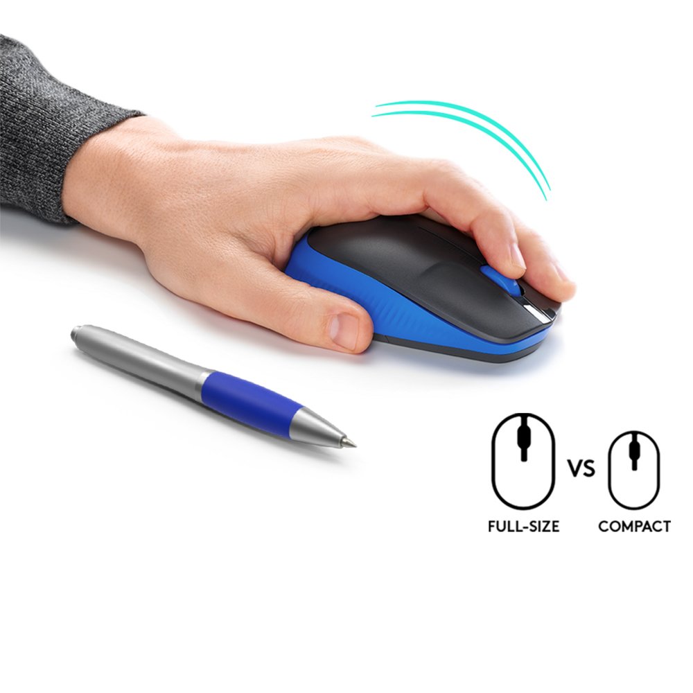 Logitech M190 | Draadloze Muis | Links- en Rechtshandig | RF | 1000 DPI | Zwart/Blauw 2 Logitech M190 | Draadloze Muis | Links- en Rechtshandig | RF | 1000 DPI | Zwart/Blauw - Afbeelding 2