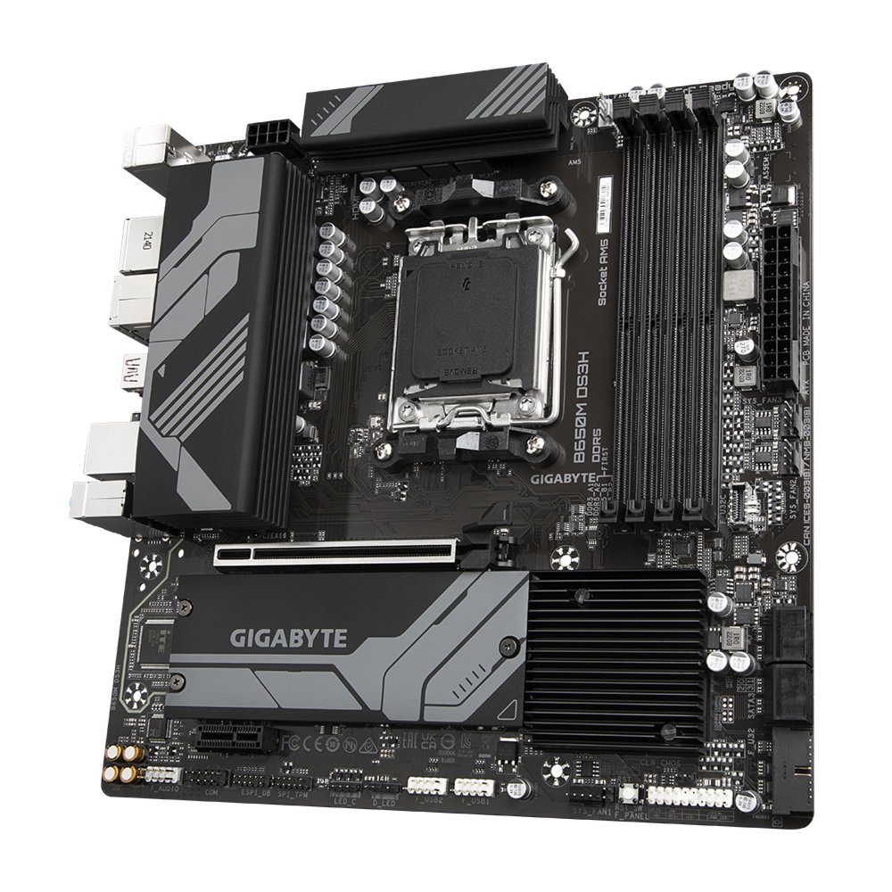 Gigabyte B650M DS3H | Socket AM5 | AMD B650 | 4xDDR5 | Micro-ATX | Moederbord 3 Gigabyte B650M DS3H | Socket AM5 | AMD B650 | 4xDDR5 | Micro-ATX | Moederbord - Afbeelding 3