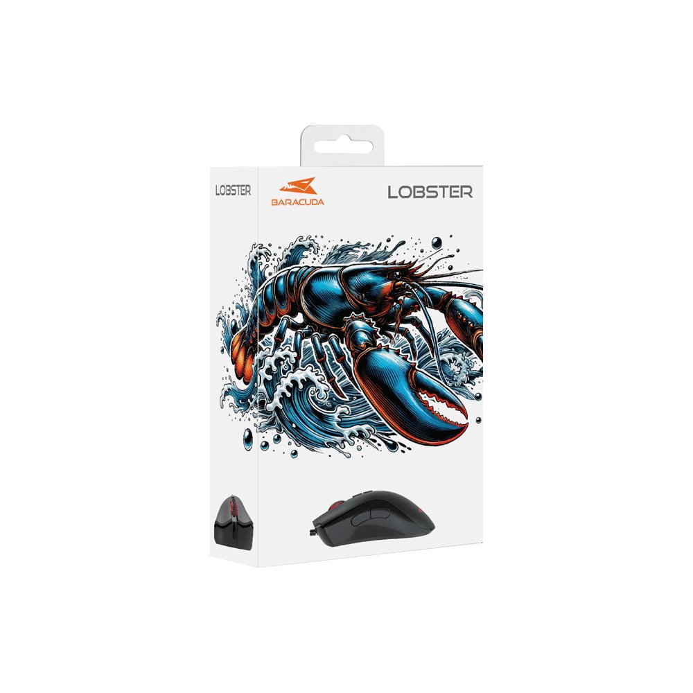 Baracuda LOBSTER RGB | Bekabelde Gaming Muis | USB-A | 6400 DPI | Zwart 6 Baracuda LOBSTER RGB | Bekabelde Gaming Muis | USB-A | 6400 DPI | Zwart - Afbeelding 6