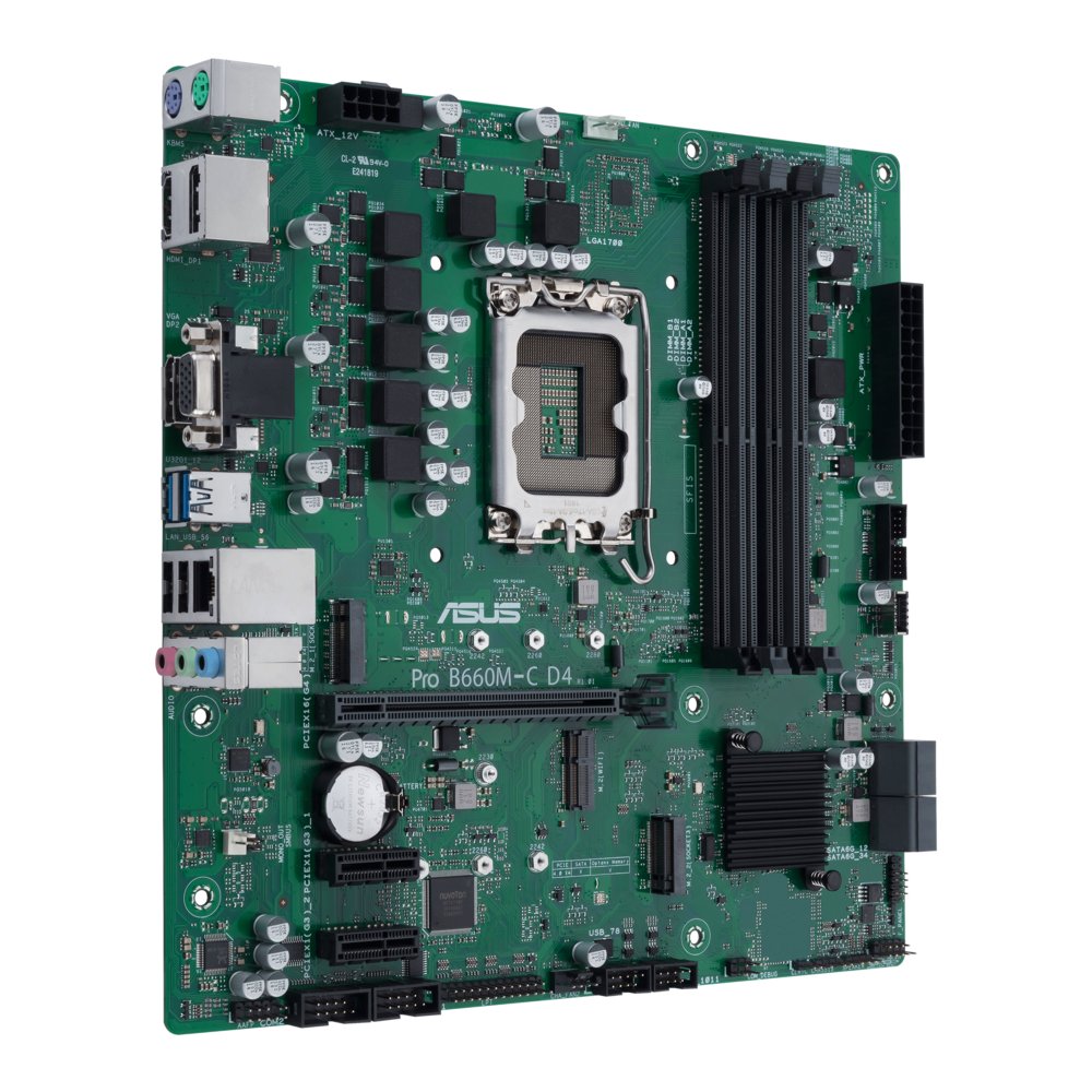 ASUS PRO B660M-C D4-CSM | Socket LGA 1700 | Intel B660 | 4xDDR4 | Micro-ATX | Moederbord 2 ASUS PRO B660M-C D4-CSM | Socket LGA 1700 | Intel B660 | 4xDDR4 | Micro-ATX | Moederbord - Afbeelding 2