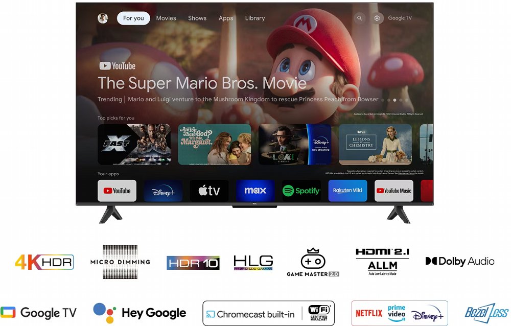 TCL 50P655 | 50" 4K Ultra HD LED Smart TV | Google TV | HDR10 | 60Hz 3 TCL 50P655 | 50" 4K Ultra HD LED Smart TV | Google TV | HDR10 | 60Hz - Afbeelding 3