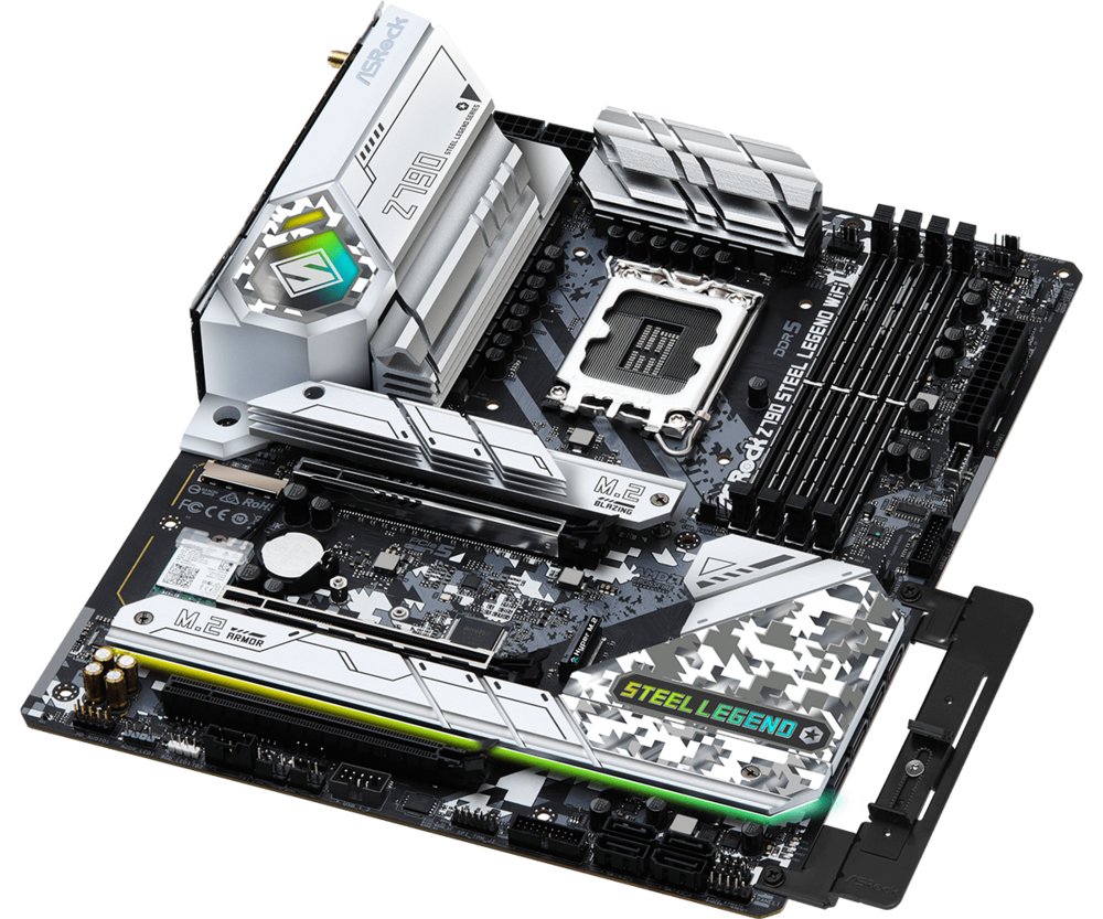 Asrock Z790 Steel Legend WiFi | Socket LGA 1700 | Intel Z790 | 4xDDR5 | ATX | Moederbord 3 Asrock Z790 Steel Legend WiFi | Socket LGA 1700 | Intel Z790 | 4xDDR5 | ATX | Moederbord - Afbeelding 3