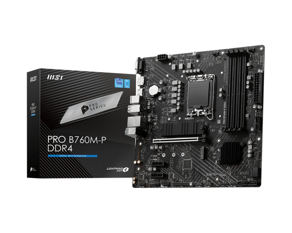 MSI PRO B760M-P | Socket LGA 1700 | Intel B760 | 4xDDR5 | Micro-ATX | Moederbord 1 MSI PRO B760M-P | Socket LGA 1700 | Intel B760 | 4xDDR5 | Micro-ATX | Moederbord