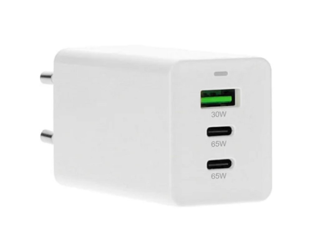 Mobiparts GaN Wall Charger | 2x USB-C & 3.0 USB-A QC 65W | Wit 4 Mobiparts GaN Wall Charger | 2x USB-C & 3.0 USB-A QC 65W | Wit - Afbeelding 4