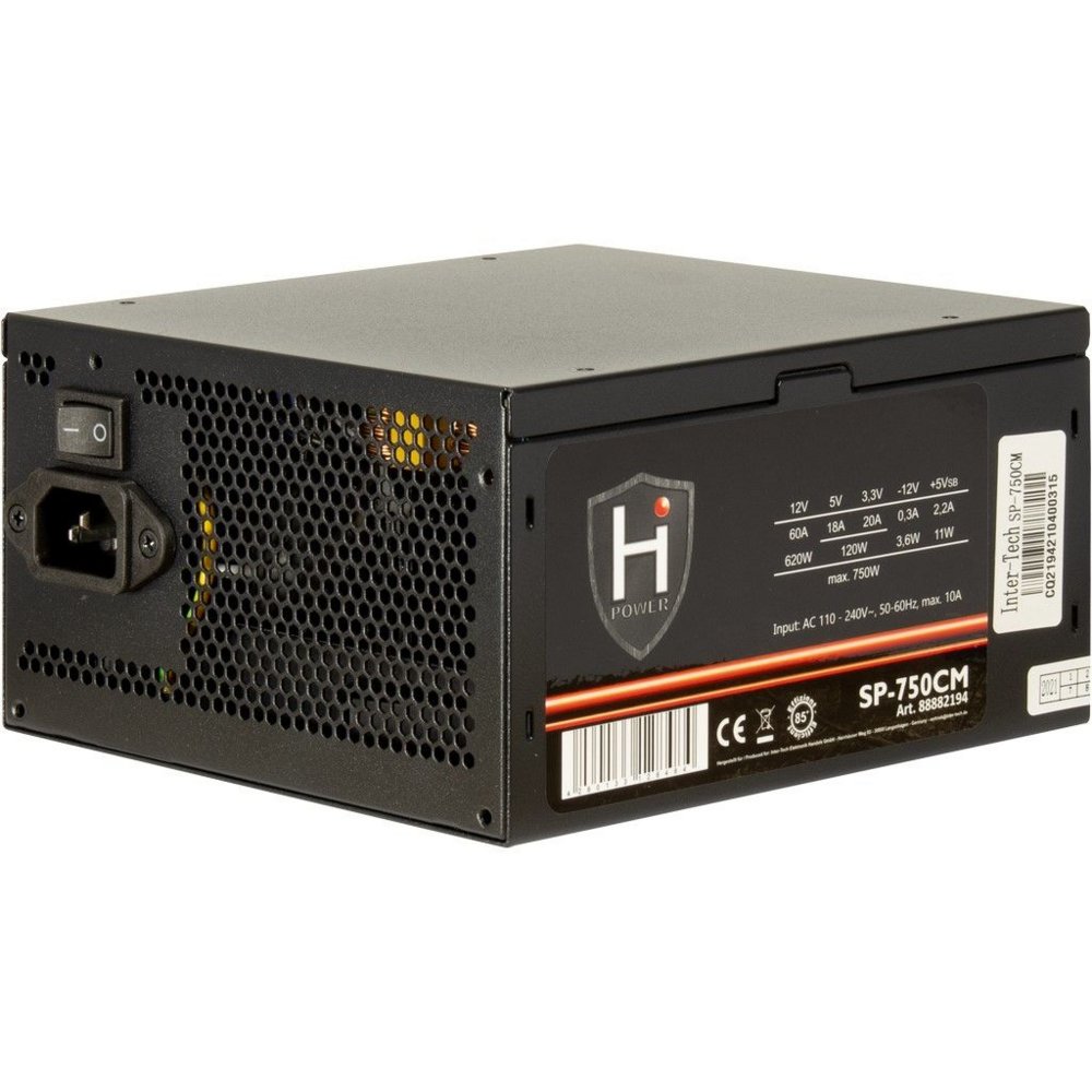 Inter-Tech HiPower SP-750CM | 750 Watt ATX PSU | Deels Modulair | Power Supply | Voeding 1 Inter-Tech HiPower SP-750CM | 750 Watt ATX PSU | Deels Modulair | Power Supply | Voeding