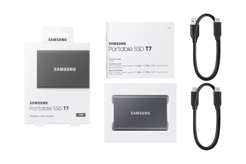 Samsung T7 | Externe SSD | 1TB | USB 3.2 Gen2 | 1.050MB/s read | 1.000MB/s write | Grijs 12 Samsung T7 | Externe SSD | 1TB | USB 3.2 Gen2 | 1.050MB/s read | 1.000MB/s write | Grijs - Afbeelding 12